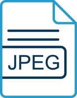 JPEG Datei Format Linie Blau zwei Farbe Symbol vektor