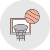 basketboll linje fylld ljus ikon vektor