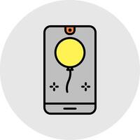 Handy, Mobiltelefon Linie gefüllt Licht Symbol vektor