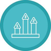 podium linje mång cirkel ikon vektor