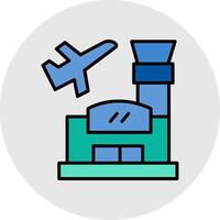 Flughafen Linie gefüllt Licht Symbol vektor