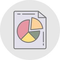 Kuchen Diagramm Linie gefüllt Licht Symbol vektor