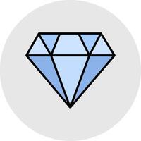 Diamant Linie gefüllt Licht Symbol vektor