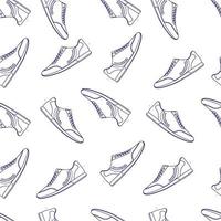 nahtloses Musterdesign der Schuhskizzenillustration der Männer. blaue Textur. weißer Hintergrund. Designs für Tapeten, Hintergründe, Abdeckungen und Drucke auf Stoff. Vektor-Illustration vektor