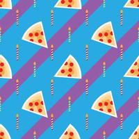 sömlösa mönster för pizza och ljus. blå linje bakgrund. matdesign för tapeter, bakgrund, omslag, rea, klistermärke och grafisk design. vektor illustration