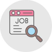 Job Suche Linie gefüllt Licht Symbol vektor