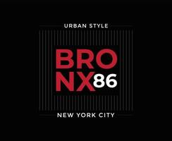 bronx new york city typografi vektor t-shirt grafik