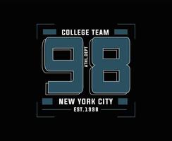 College Team Sport Typografie Vektor T-Shirt Design