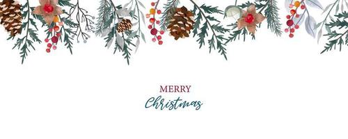 Sammlung von Weihnachtshintergrund mit Holly Leaves, Flower, Reindeer.editable Vector Illustration für Neujahrseinladung, Postkarte und Website-Banner