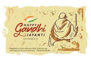 Gandhi Jayanti ist eine Veranstaltung, die in Indien zum Geburtstag von Mahatma Gandhi gefeiert wird, Vektordesign alter Papierhintergrund vektor