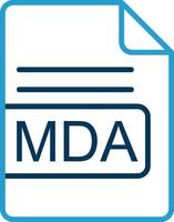 mda Datei Format Linie Blau zwei Farbe Symbol vektor