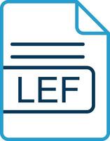 lef Datei Format Linie Blau zwei Farbe Symbol vektor