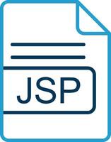 jsp Datei Format Linie Blau zwei Farbe Symbol vektor