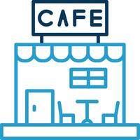 Cafe Linie Blau zwei Farbe Symbol vektor