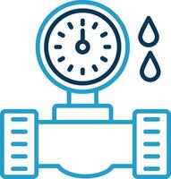 Wasser Meter Linie Blau zwei Farbe Symbol vektor