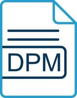 dpm Datei Format Linie Blau zwei Farbe Symbol vektor