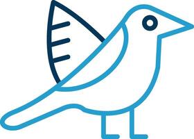 ornitologi linje blå två Färg ikon vektor