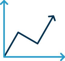 linje blå två Färg Diagram linje blå två Färg ikon vektor
