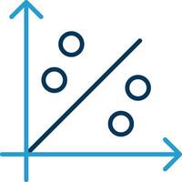 sprida ut Graf linje blå två Färg ikon vektor