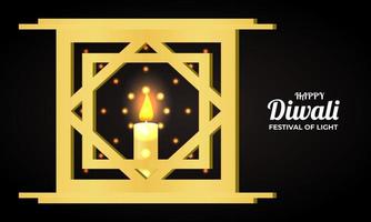 indisches Diwali-Lichtillustrations-Vektordesign-Festival. Kerzenlichtillustration für Diwali-Feier. vektor