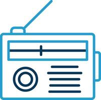 Radio Linie Blau zwei Farbe Symbol vektor