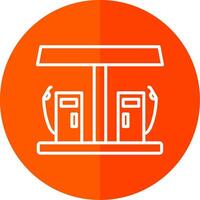 Gas Bahnhof Linie Gelb Weiß Symbol vektor