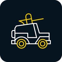 Jeep Linie Gelb Weiß Symbol vektor