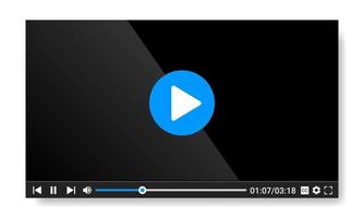Vektor-Illustration des Web-Video-Player-Fensters. Geeignet für Designelemente der Benutzeroberfläche von Videoplayer-Software, viralen Videokanälen und visueller Multimedia-Werbung. vektor