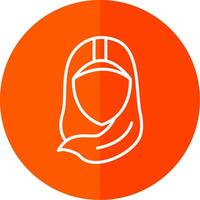hijab linje gul vit ikon vektor