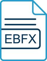 ebfx Datei Format Linie Blau zwei Farbe Symbol vektor