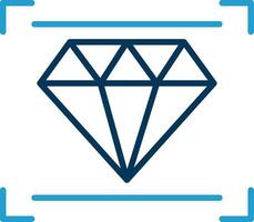 Diamant Linie Blau zwei Farbe Symbol vektor