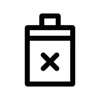 låg effekt ikon med kors batteri symbol illustration för företag och ledning på isolerad bakgrund vektor