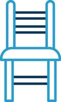 Essen Stuhl Linie Blau zwei Farbe Symbol vektor