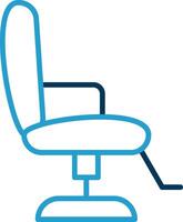 barberare stol linje blå två Färg ikon vektor