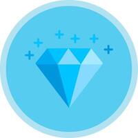 diamant platt mång cirkel ikon vektor