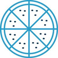 Pizza Linie Blau zwei Farbe Symbol vektor