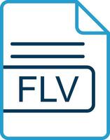 flv Datei Format Linie Blau zwei Farbe Symbol vektor