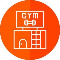 Gym linje gul vit ikon vektor