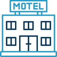 Motel Linie Blau zwei Farbe Symbol vektor