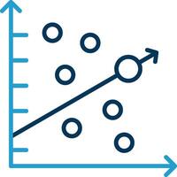 streuen Graph Linie Blau zwei Farbe Symbol vektor