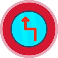 sicksack- platt mång cirkel ikon vektor