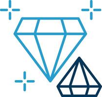 Diamant Linie Blau zwei Farbe Symbol vektor