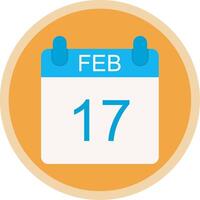februari platt mång cirkel ikon vektor