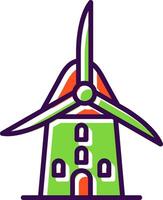 Wind Mühle gefüllt Design Symbol vektor