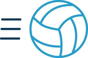 Volley Ball Linie Blau zwei Farbe Symbol vektor