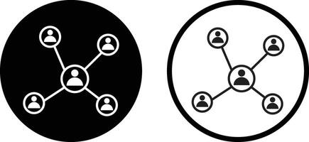 Sozial Netzwerk Geschäft Symbol einstellen im zwei Stile isoliert auf Weiß Hintergrund . Sozial Netzwerk Symbol vektor