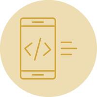 App Entwicklung Linie Gelb Kreis Symbol vektor