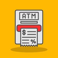 Geldautomat Maschine gefüllt Schatten Symbol vektor