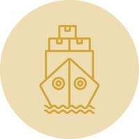 Schiff durch Meer Linie Gelb Kreis Symbol vektor