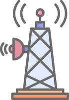 Signal Turm Linie gefüllt Licht Symbol vektor